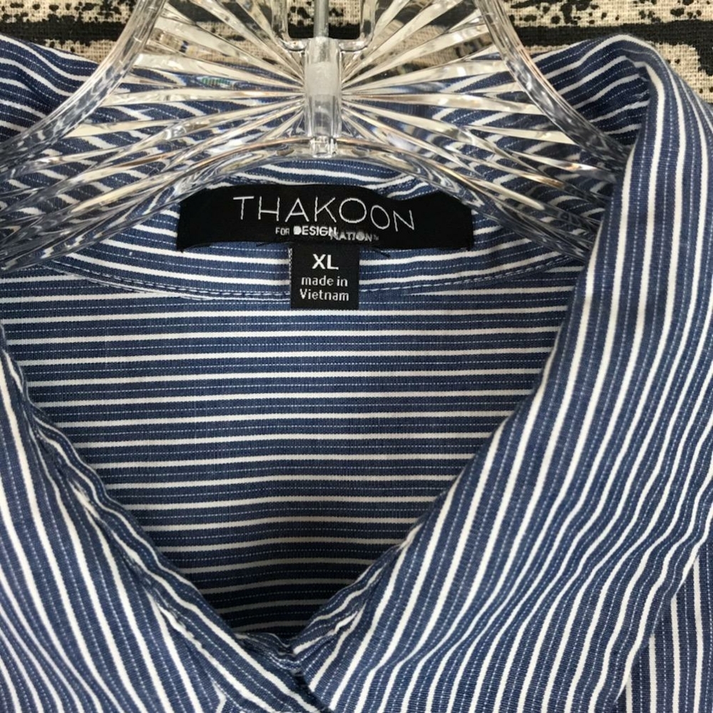 Floral Patchwork Pinstripe Button Down - image 5